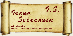 Irena Selečanin vizit kartica